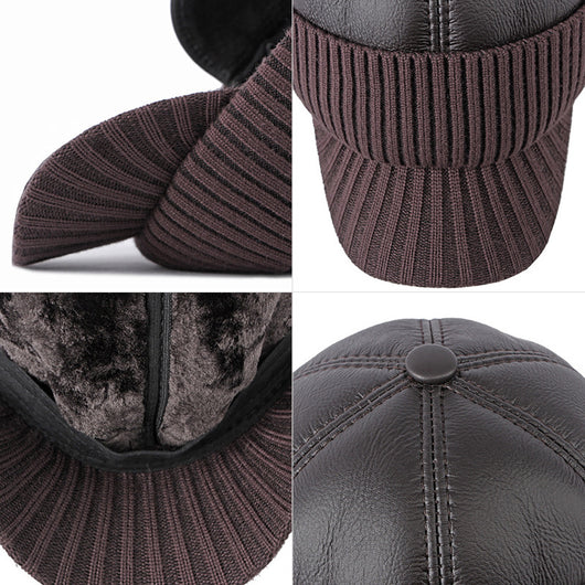 Gorra de Béisbol Inviernal con Orejeras en Cuero PU Acolchado - Image 4