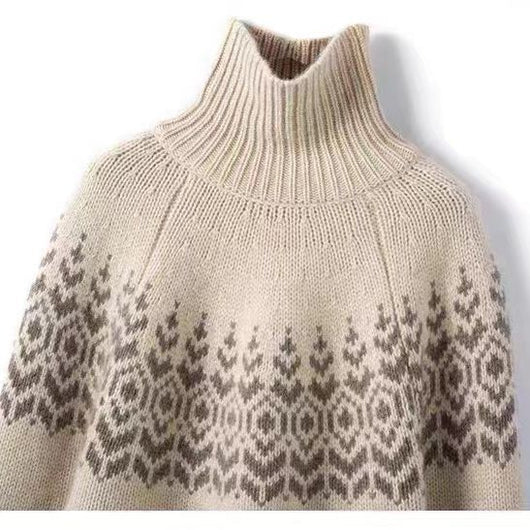 Suéter Cuello Alto Holgado Mujer Invierno - Tejido Grueso y Cálido - Image 2