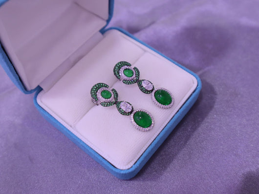 Aretes Vintage Florales con Esmeralda Simulada Versátiles - Image 4