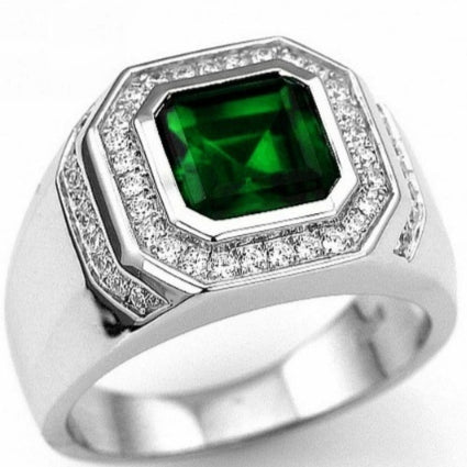 Anillo Ovalado Bañado en Dos Tonos con Incrustaciones