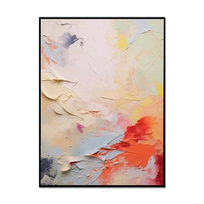 Pintura Abstracta Moderna Hecha a Mano - Lienzo Decorativo Coral Rojo Blanco Amarillo - Image 5