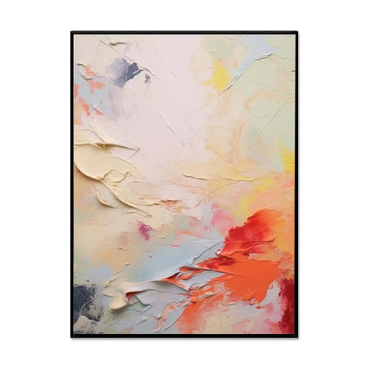 Pintura Abstracta Moderna Hecha a Mano - Lienzo Decorativo Coral Rojo Blanco Amarillo - Image 5