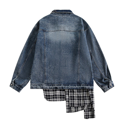 Chaqueta Denim con Costuras Irregulares y Efecto Dos Piezas - Image 19