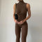 Jumpsuit Yoga Cuello Alto sin Mangas para Mujer