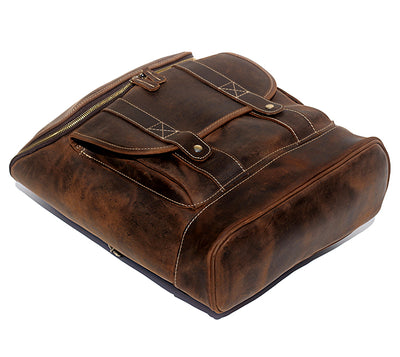 Mochila de Cuero Crazy Horse Estilo Retro para Hombre - Image 2