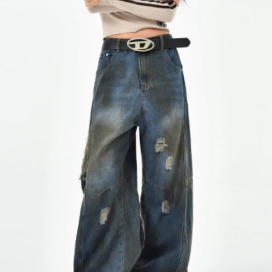 Jeans Rotos Vintage Lavado Americano Premium para Mujer