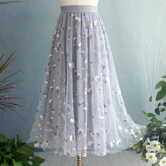 Falda Drapeada Multicapa con Malla Elegante para Mujer