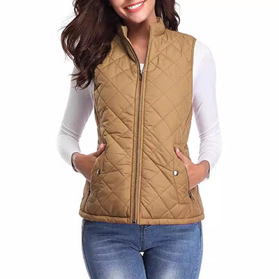 Chaleco de Algodón para Mujer con Cuello Parado y Bolsillos con Cierre - Image 6
