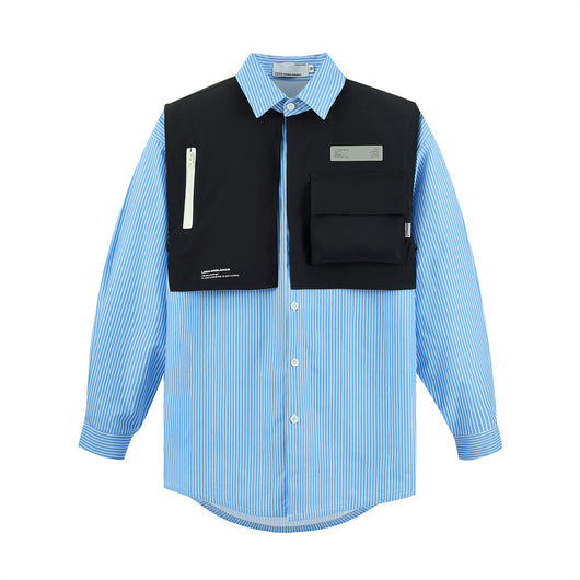 Camisa de Manga Larga con Costuras Contrastadas