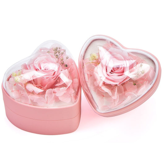 Anillos y Colgantes de Rosas Preservadas para San Valentín con Caja de Almacenamiento - Image 4