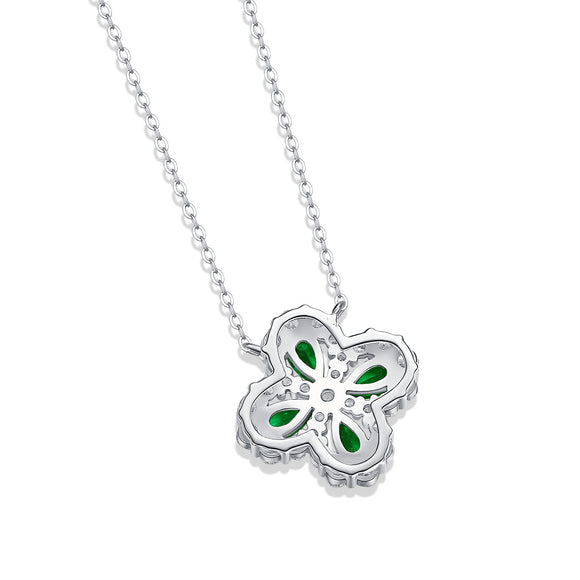 Colgante de Plata 925 Multicolor con Cadena y Esmeralda Cultivada