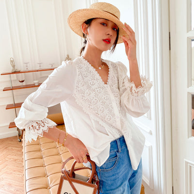 Blusa de Encaje Diseño Francés - Elegancia y Temperamento Femenino - Image 5