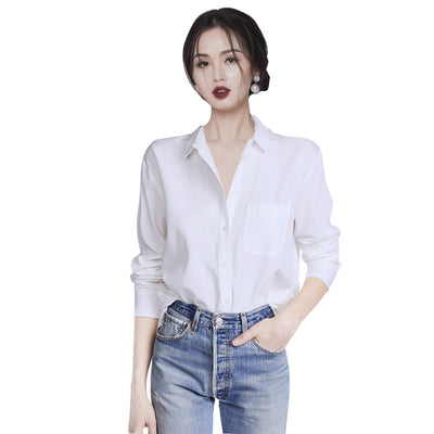 Blusa Blanca Slim Fit de Manga Larga para Mujer - Image 2