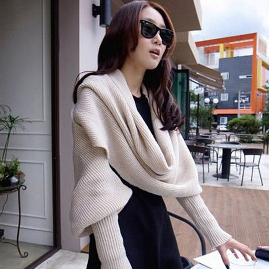 Poncho Chaleco Tejido de Lana para Otoño e Invierno