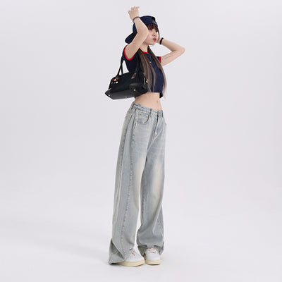 Pantalones Vaqueros Azul Celeste de Pierna Ancha para Mujer - Image 12