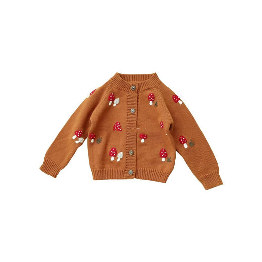 Cardigan Tejido con Setas Bordadas a Mano para Niños - Image 3