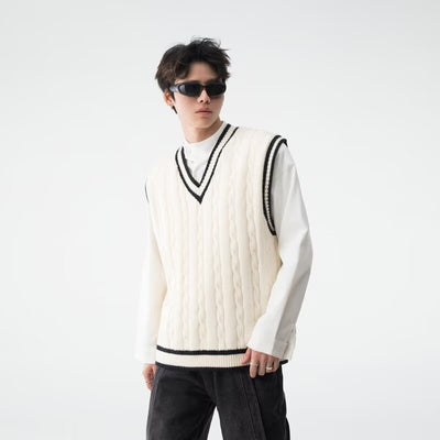 Chaleco Tejido Cuello V Estilo British College - Image 25
