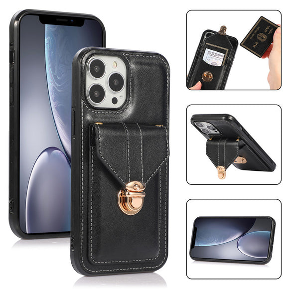 Funda Móvil de Cuero con Correa Diagonal y Porta Tarjetas