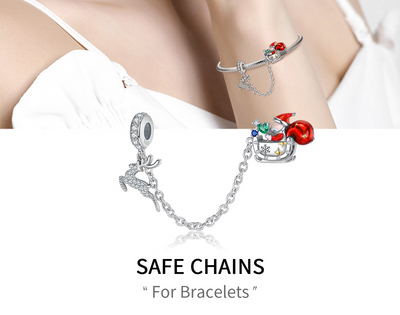 Pulsera de Plata S925 Navidad con Protección Reno y Papá Noel - Accesorios DIY - Image 6