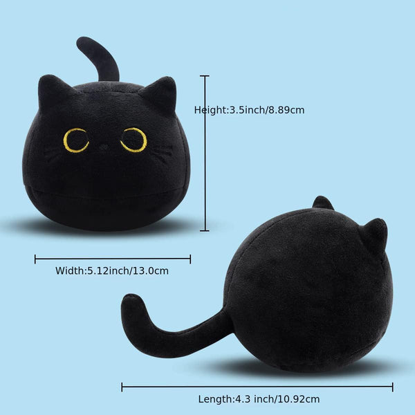 Peluche Gato Negro Suave - Almohada Decorativa y Juguete Acogedor