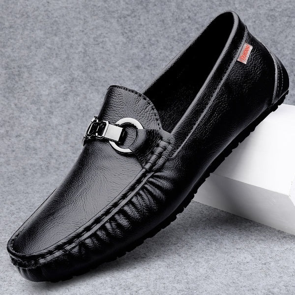 Zapatos Casuales de Cuero con Suela Flexible y Transpirables para Hombre