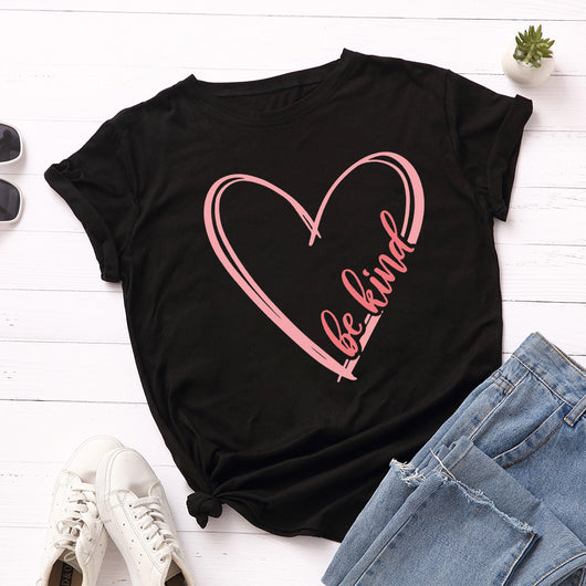 Playera Holgada para Mujer con Corazón y Cuello Redondo - Image 22