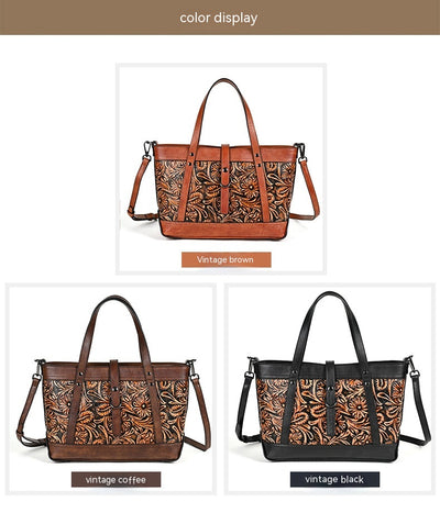 Bolso de Cuero Genuino con Diseño Tallado a Mano - Image 11