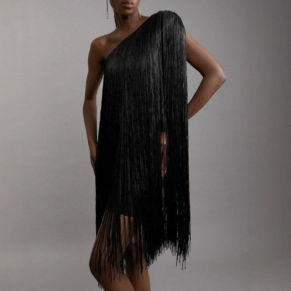 Vestido de Fiesta con Borlas Elegante y Divertido