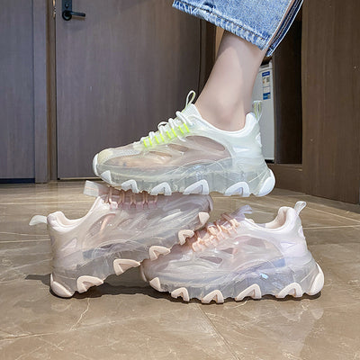 Zapatillas Blancas Casuales para Mujer con Suela Gruesa y Cordones - Image 15