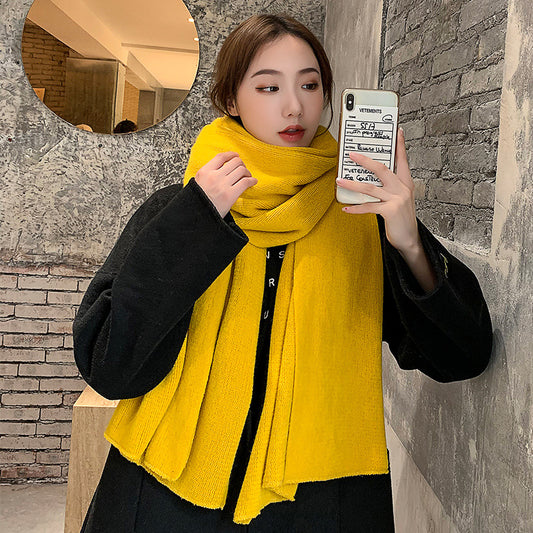 Bufanda de Cachemira para Mujer - Abrigo Cálido Invierno Color Sólido - Image 2