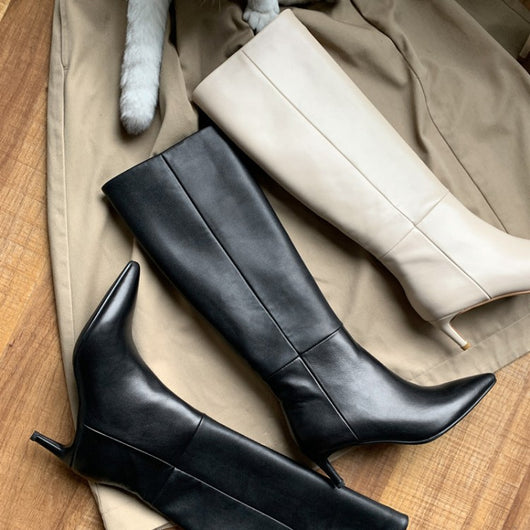 Botas Altas Mujer Otoño Invierno Punta Afilada Tacón Stiletto - Image 11