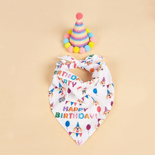 Babero Triangular Estampado con Diseño de Perrito para Cumpleaños - Image 4