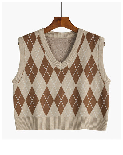 Chaleco Tejido Retro Capas - Corto y Versátil - Image 12