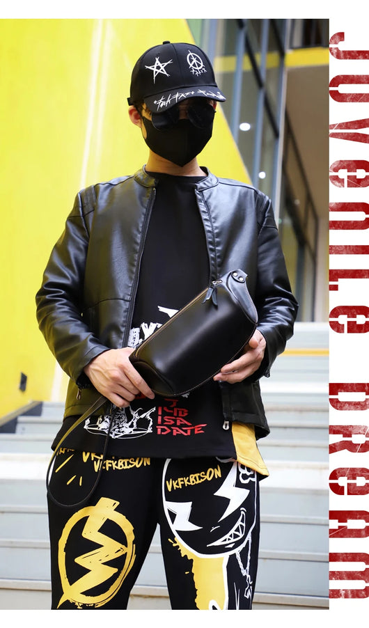 Bolso de Pecho de Cuero Genuino para Hombre - Bandolera Retro Estilo Casual - Image 8