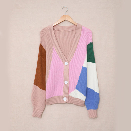 Cardigan Tejido con Costuras en Contraste y Mangas Farol - Image 13