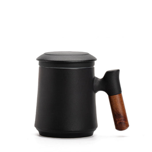 Taza de Cerámica con Filtro de Té y Asa de Madera - Image 5