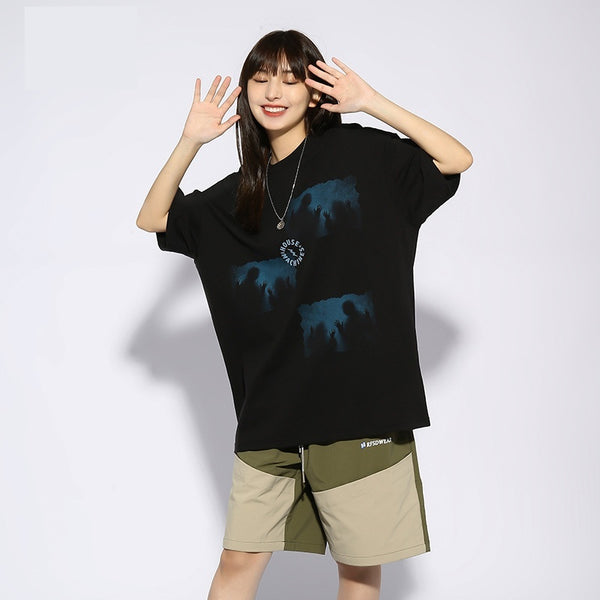 Playera Estampada Suelta para Parejas - Estilo Urbano
