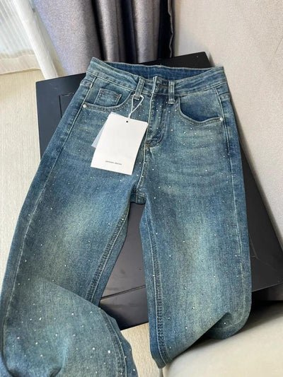 Pantalones Skinny Retro Azul para Mujer - Image 7