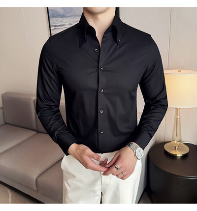 Camisa Manga Larga Talla Grande sin Planchado - Comodidad Profesional - Image 23