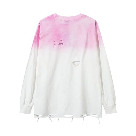 Playera Manga Larga Tie-Dye Degradado para Hombre