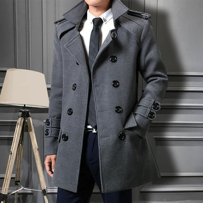 Abrigo Largo Slim Fit Estilo Coreano para Hombre - Image 6