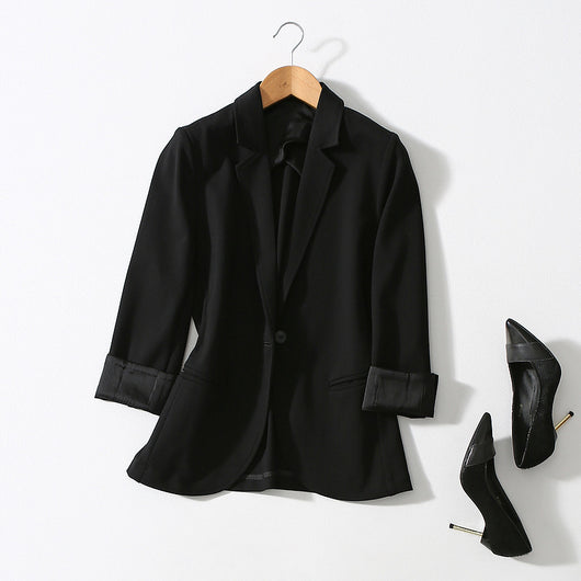 Blazer Ejecutivo Ajustado con Corte 3D y Botón Único para Mujer - Image 9