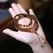 Women's Butterfly Gourd Pearl Three-ring Bracelet Brown Jade Jade