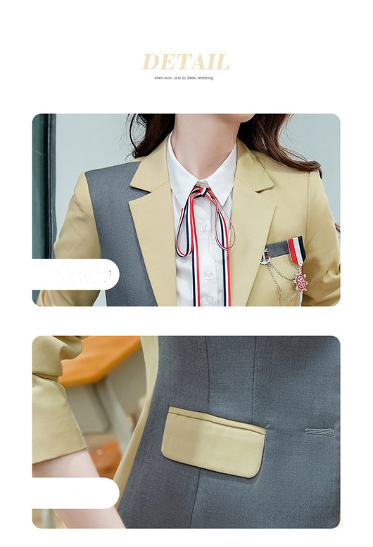 Blazer Universitario Bicolor Estilo Occidental - Image 16