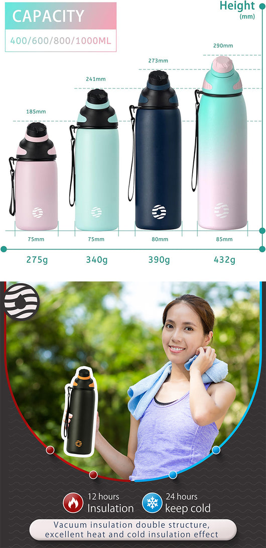 Vaso Deportivo Aislante Portátil de Acero Inoxidable 304 para Niños - Image 19