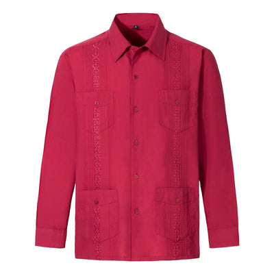 Camisa de Rayas Guayabera Clásica para Hombre