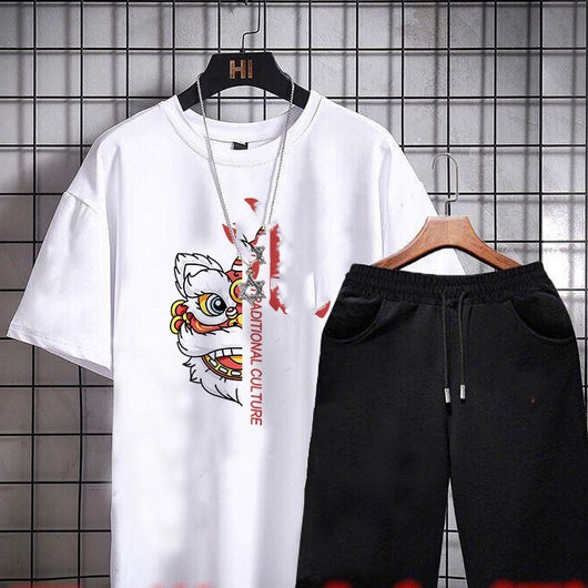Conjunto Casual de Dos Piezas para Hombre: Playera y Shorts de Tendencia Coreana - Image 23