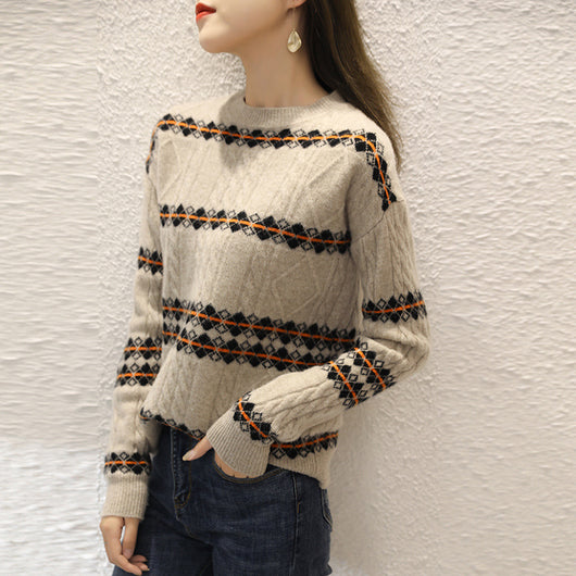 Suéter Corto de Lana Pura Color Liso para Otoño e Invierno - Image 10