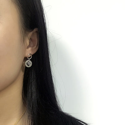 Aretes Geométricos de Plata S925 para Mujer con Etiqueta