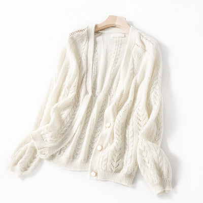 Cardigan V-Neck Multicolor en Mohair para Primavera y Verano - Image 11